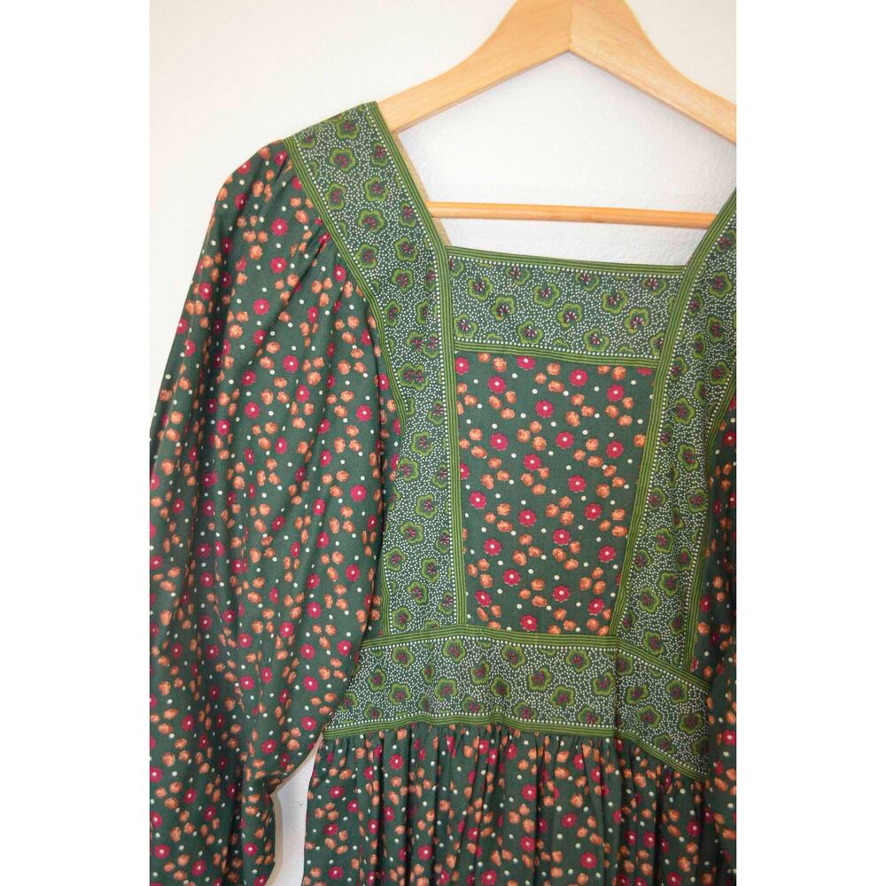 Victor Costa 70s Cotton Bohemian Floral Maxi Dress - Picture 5 of 8